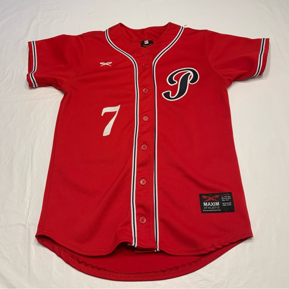 Maxim Athletics Red P Logo Jersey Shirt Women’s Small